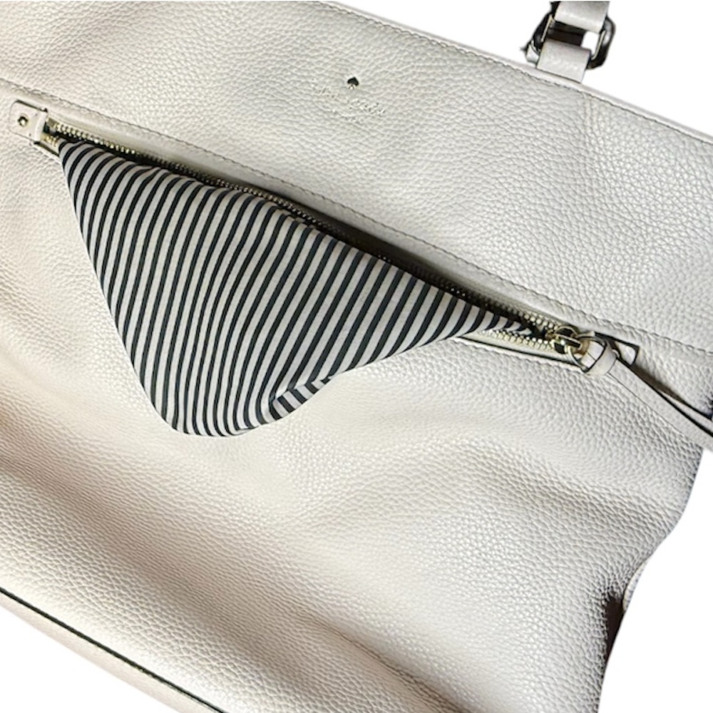 Kate Spade Cobble Hill Tayler Tote Leather Shoulder Bag Used Ivory/slight pink - Picture 6 of 16
